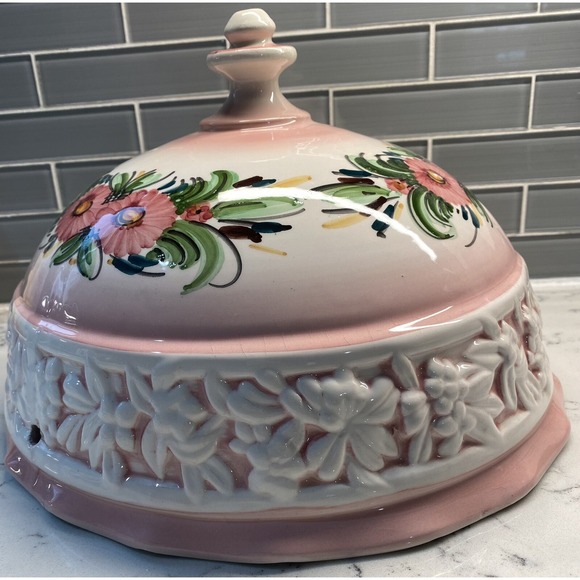 Unbranded Hand Painted Floral Ceramic/Porcelain Spanish Light Fixture *Flaw*